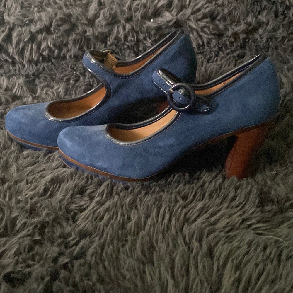 Sofft Blue Suede Mary Janes